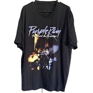 The Prince Estate Men's 2XL Black Purple Rain Short Sleeve T-Shirt